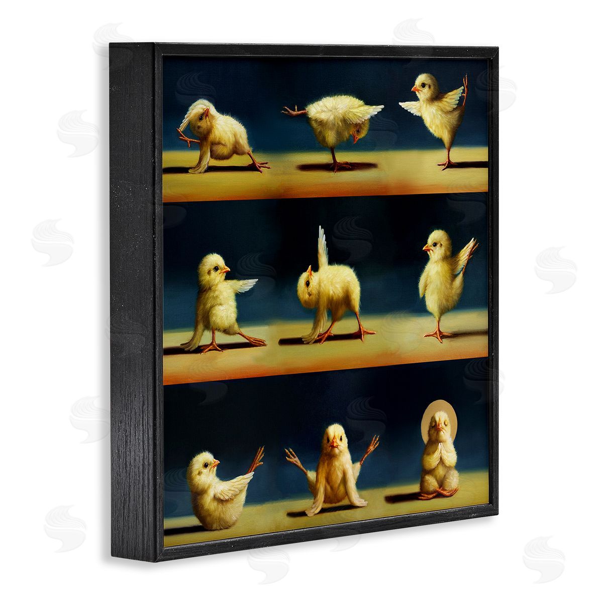 Yoga Chicks Stretching Meditation Black Frame Print Wall Art, Home Decor by Lucia Heffernan