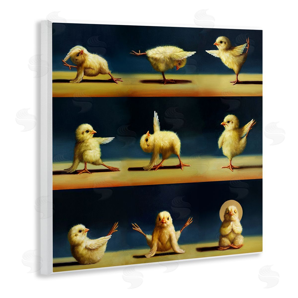 Yoga Chicks Stretching Meditation Wood Plaque Wall Art, Home Decor by Lucia Heffernan