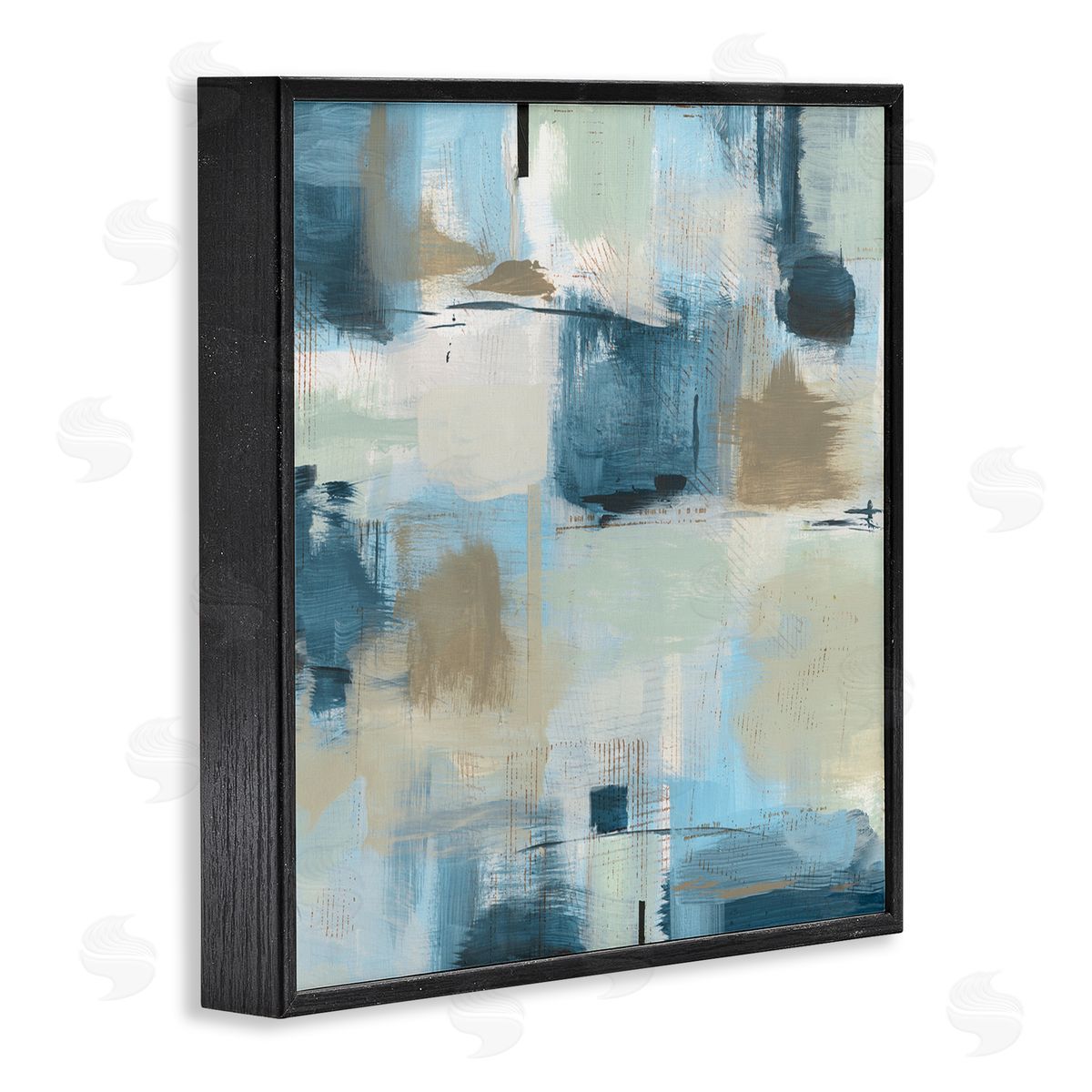 Susan Jill Modern Abstract Tiled Paint Patchwork Collage  Black Framed Glicee Wall Art Print