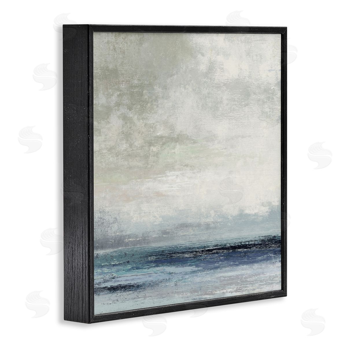Rainy Sea Shoreline Abstract Black Frame Print Wall Art, Home Decor by Suzanne Nicoll