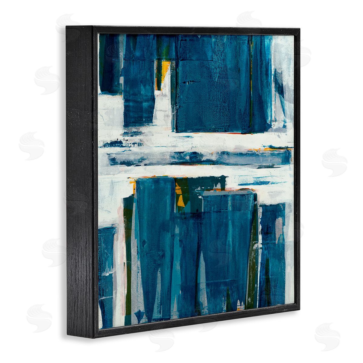 Jeff Iorillo Ultramarine Pier White Sea Flood Abstract Nature Black Framed Glicee Wall Art Print