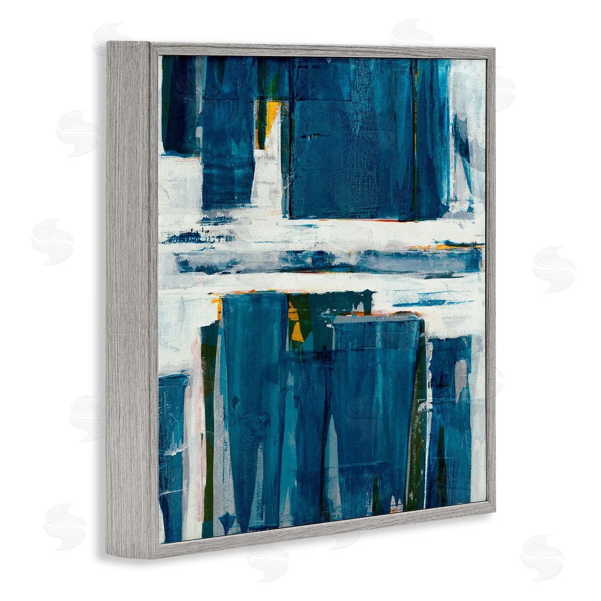 Jeff Iorillo Ultramarine Pier White Sea Flood Abstract Nature Gray Framed Glicee Wall Art Print