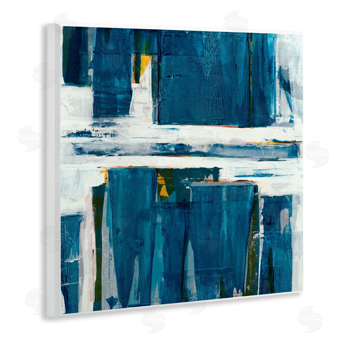 Jeff Iorillo Ultramarine Pier White Sea Flood Abstract Nature Wooden Wall Plaque Art Print