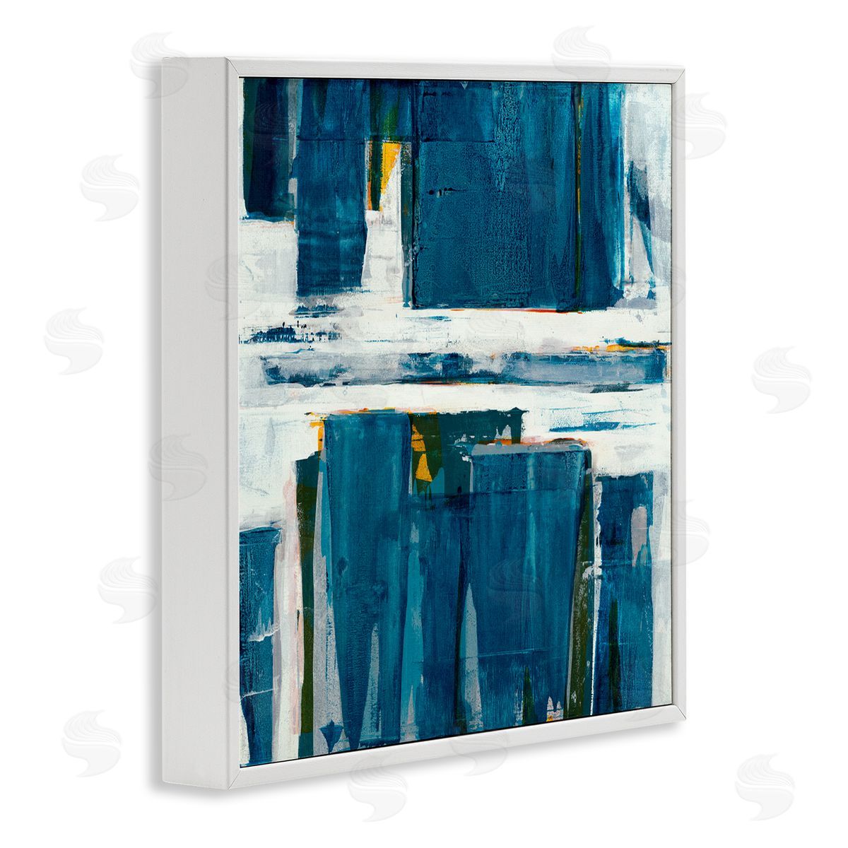 Jeff Iorillo Ultramarine Pier White Sea Flood Abstract Nature White Framed Glicee Wall Art Print