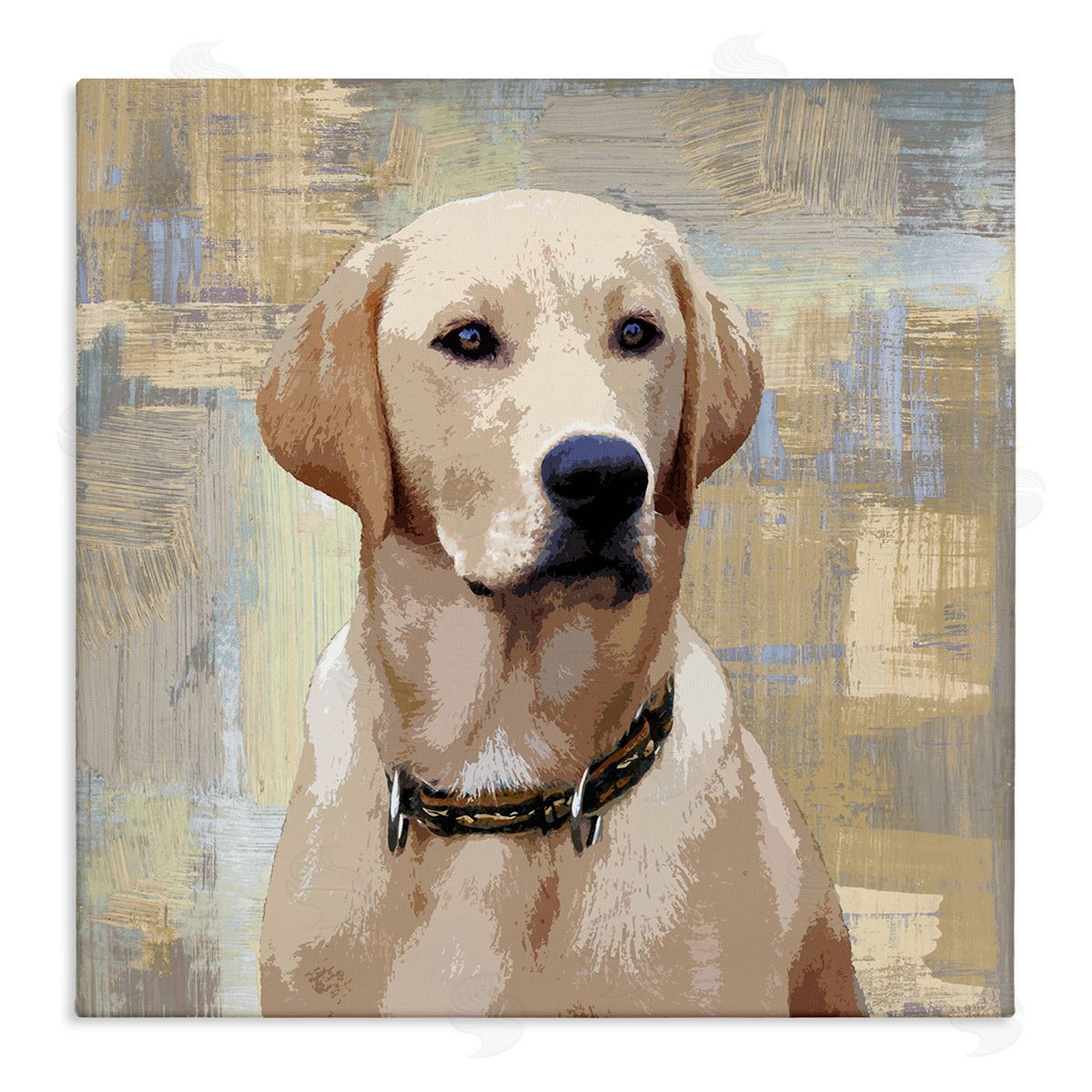 Keri Rodgers Sharp Golden Retriever Dog Grunge Patched Background Stretched Canvas Wall Art Print
