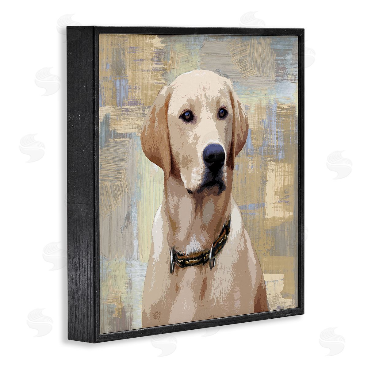Keri Rodgers Sharp Golden Retriever Dog Grunge Patched Background Black Framed Glicee Wall Art Print