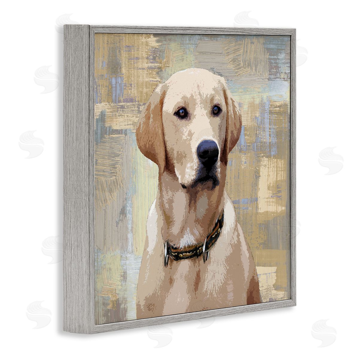 Keri Rodgers Sharp Golden Retriever Dog Grunge Patched Background Gray Framed Glicee Wall Art Print