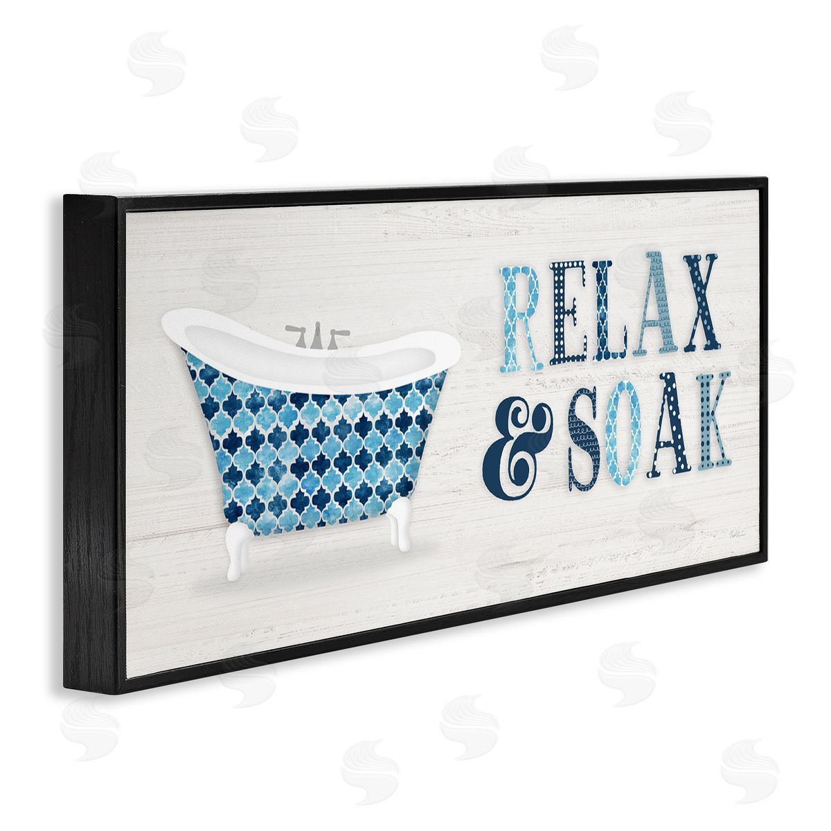 Natalie Carpentieri Soak Relax Tub Geometric Patterned Typography Bathroom Sign 