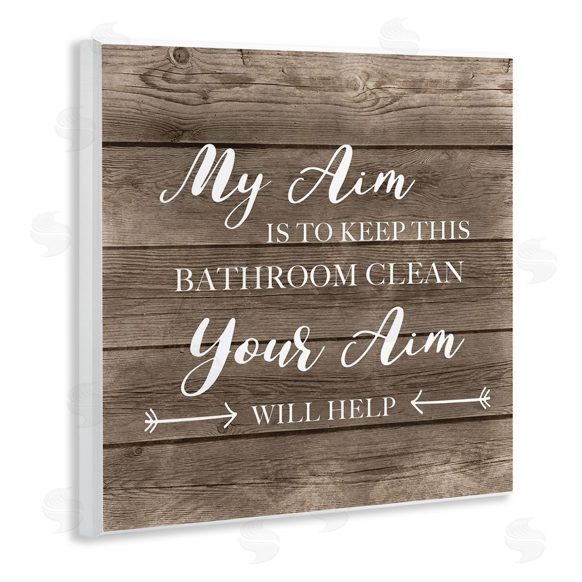 Sassy Your Aim Toilet Cleanliness Wood Plaque Wall Art, Home Decor by CAD Designs