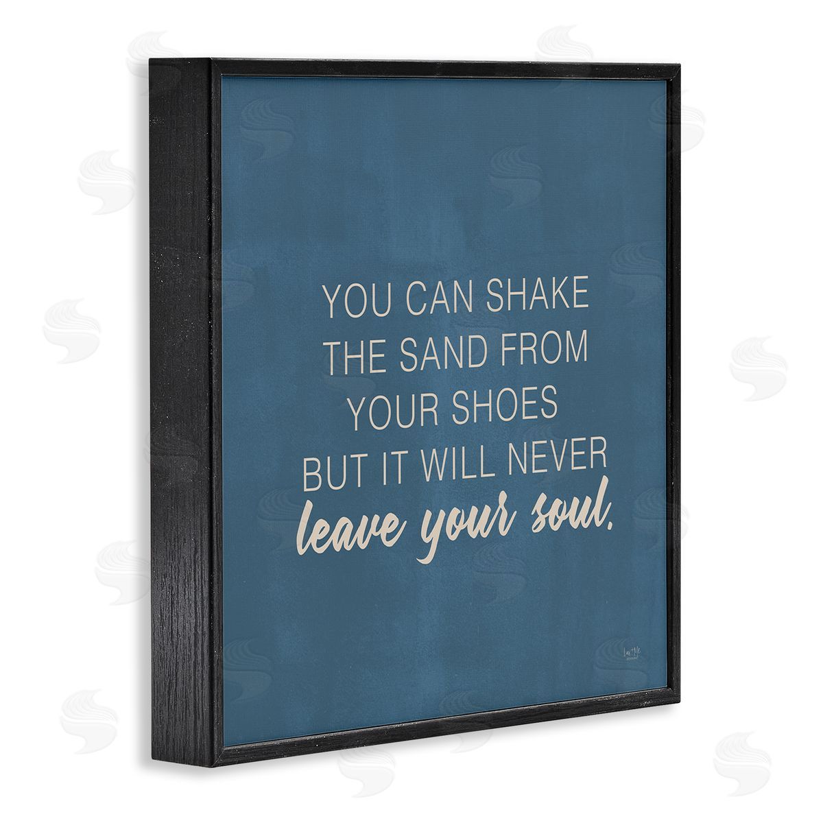 Lux + Me Designs Sand Never Leaves Your Soul Inspirational Phrase Black Framed Glicee Wall Art Print
