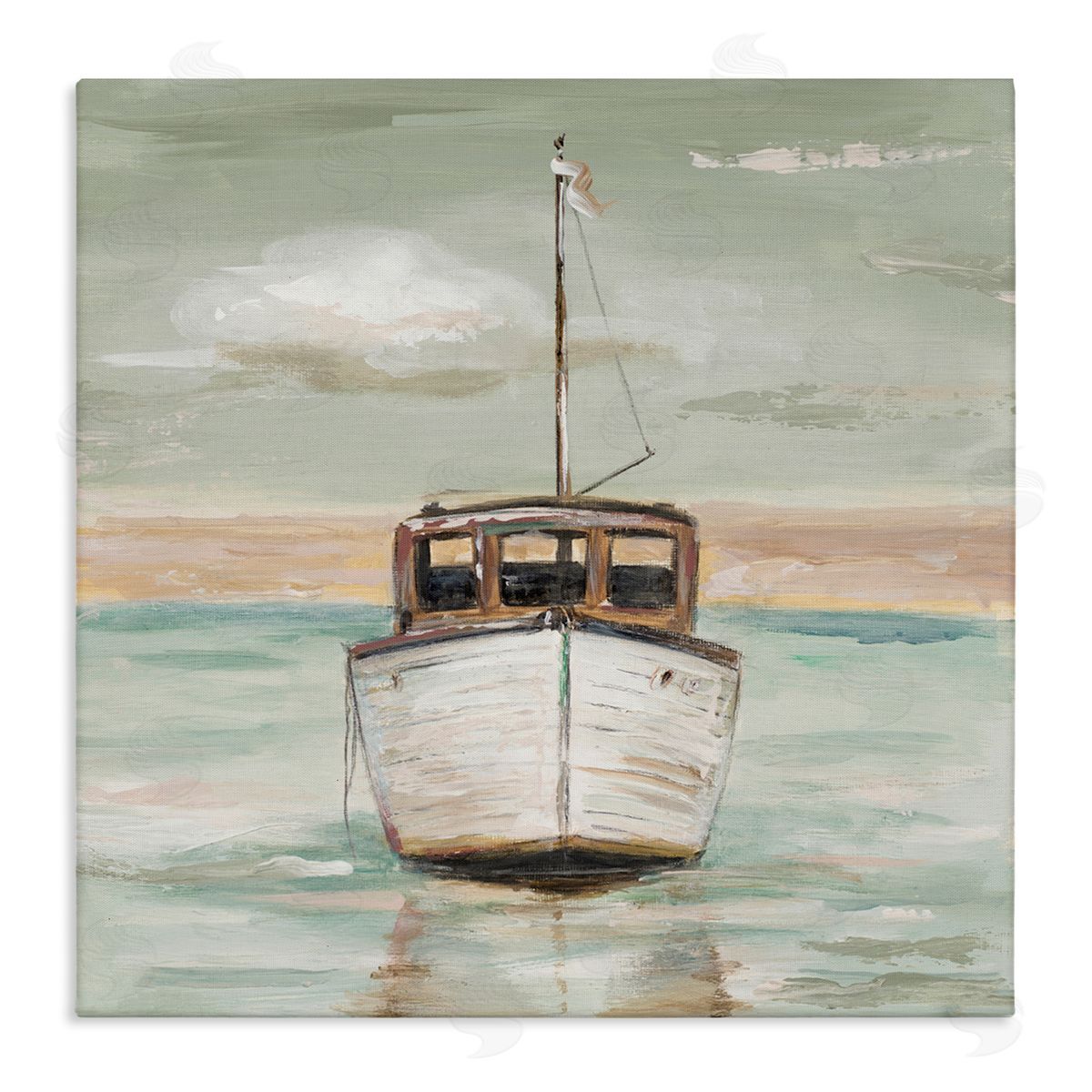 Patricia Pinto Navigating Water Vessel Ocean Crossroads Sunset Painting Stretched Canvas Wall Art Print