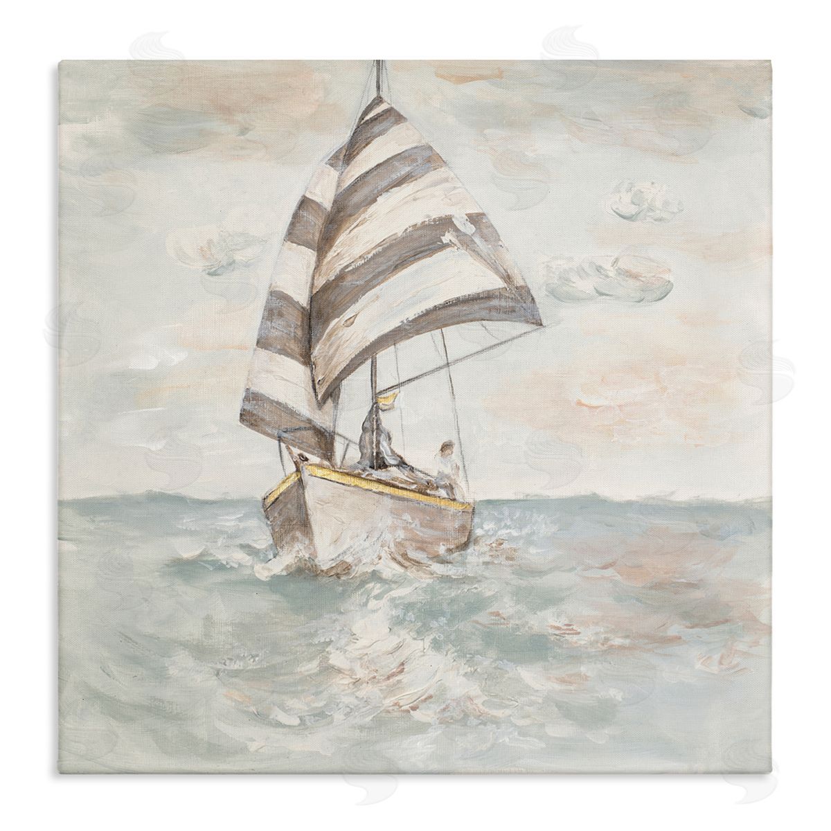 Patricia Pinto Sailing Fishing Boat High Tide Open Sea Stretched Canvas Wall Art Print