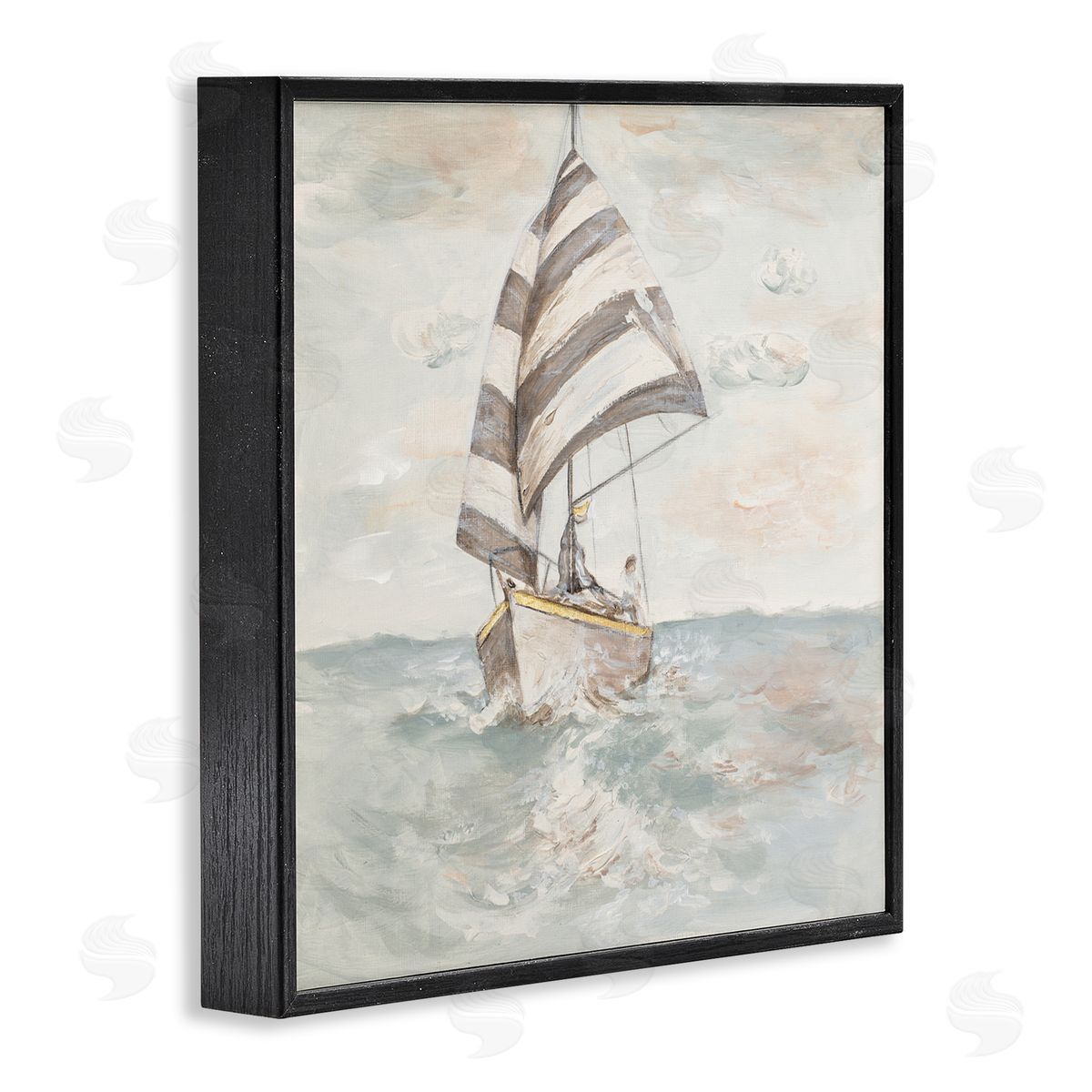 Patricia Pinto Sailing Fishing Boat High Tide Open Sea Black Framed Glicee Wall Art Print