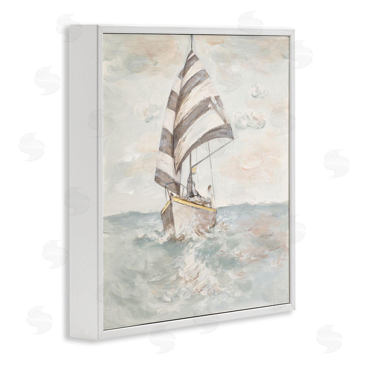 Patricia Pinto Sailing Fishing Boat High Tide Open Sea White Framed Glicee Wall Art Print