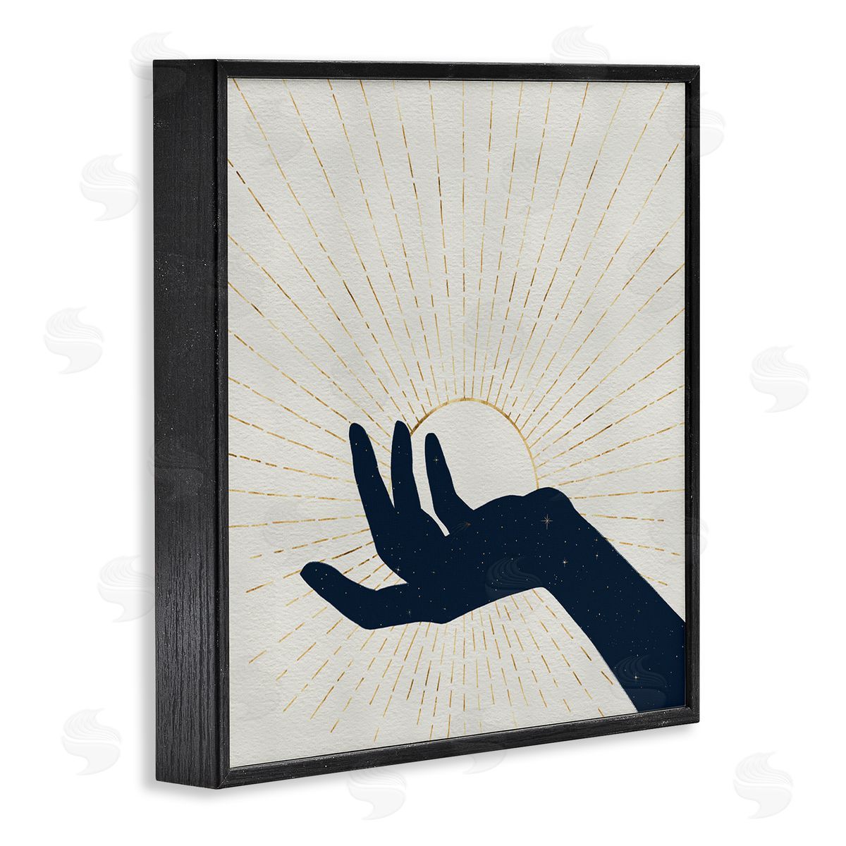 Grace Popp Universe Hand Holding Sun Bohemian Chic Design Black Framed Glicee Wall Art Print
