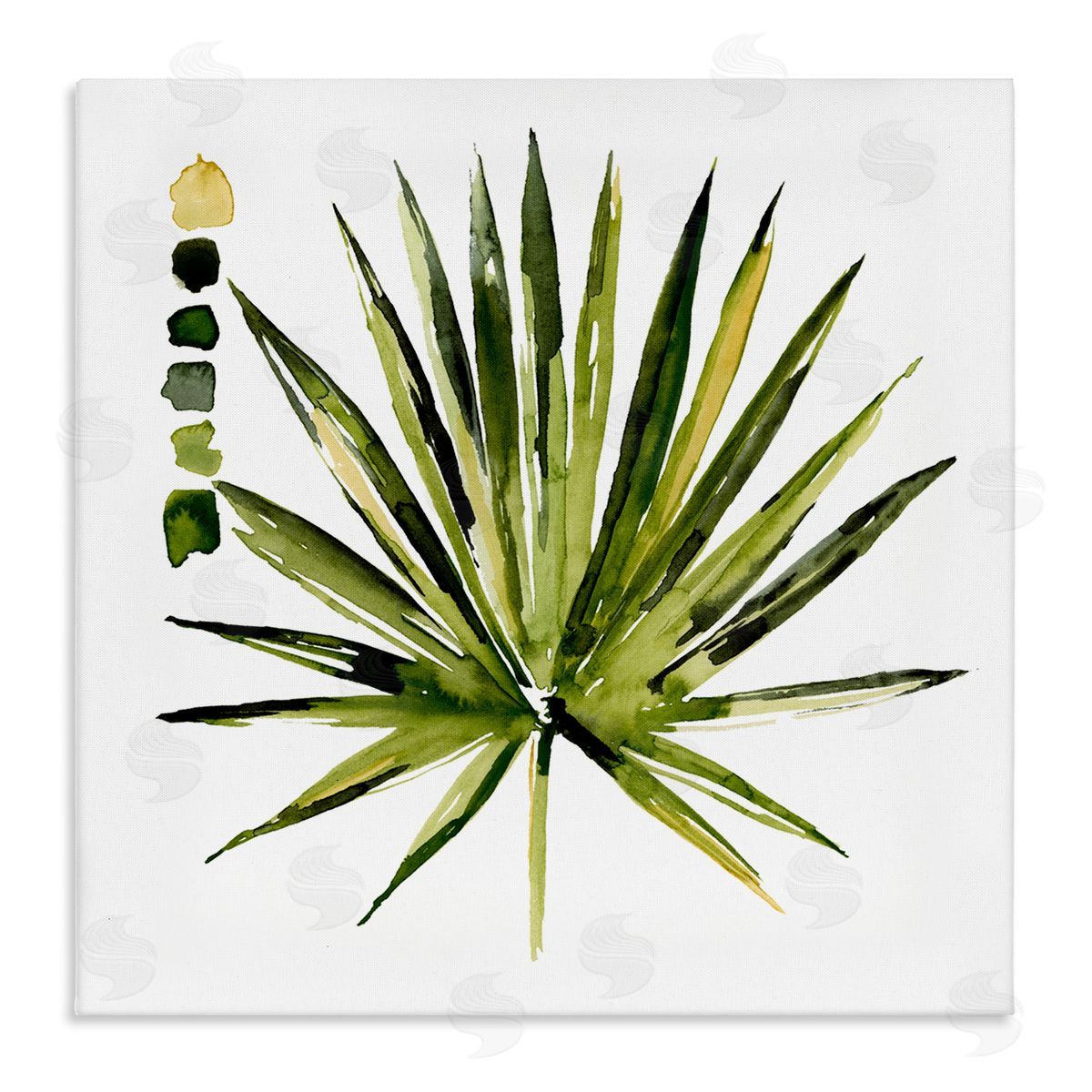Jennifer Paxton Parker Succulent Aloe Plant Spiky Leaves Abstract Paint Scale Stretched Canvas Wall Art Print