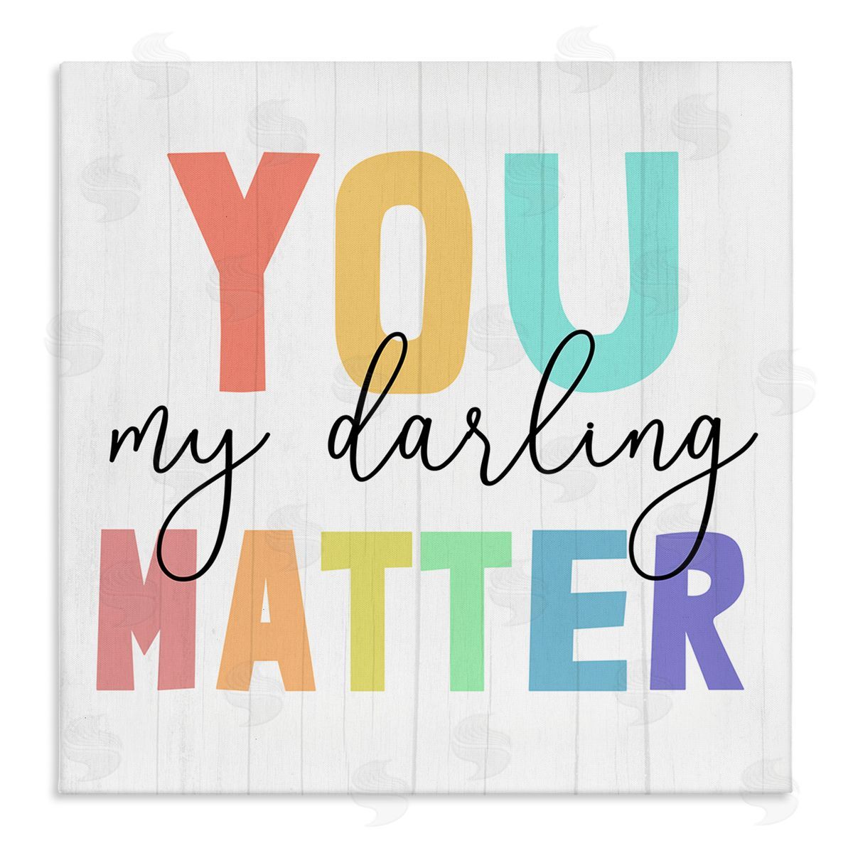 You Darling Matter Rainbow Letters Canvas Wall Art, Home Decor by Stupell Studio