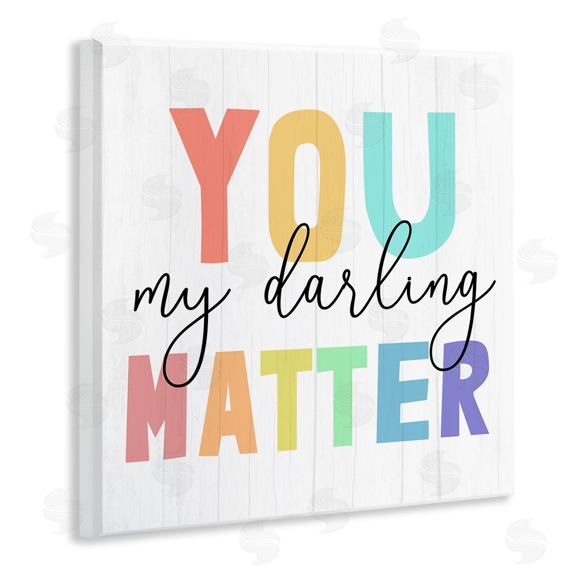 You Darling Matter Rainbow Letters Wood Plaque Wall Art, Home Decor by Stupell Studio