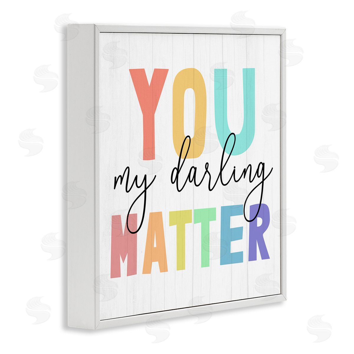 You Darling Matter Rainbow Letters White Frame Print Wall Art, Home Decor by Stupell Studio