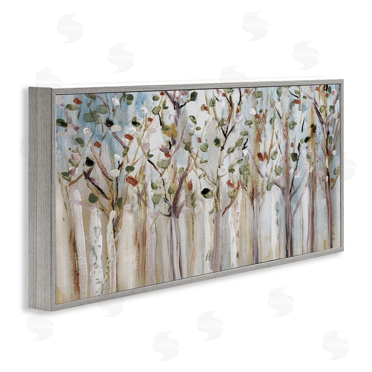 Bare Branch Trees Birch Forest Grey Frame Print Wall Art, Home Decor by Susan Jill