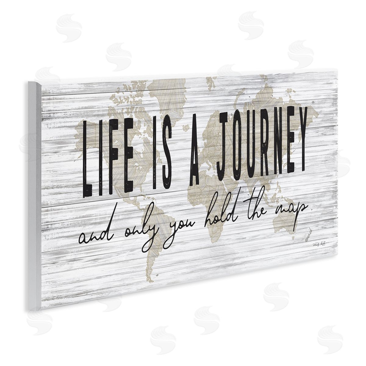 Life Is a Journey Rustic World Map Wood Plaque Wall Art, Home Decor by Cindy Jacobs