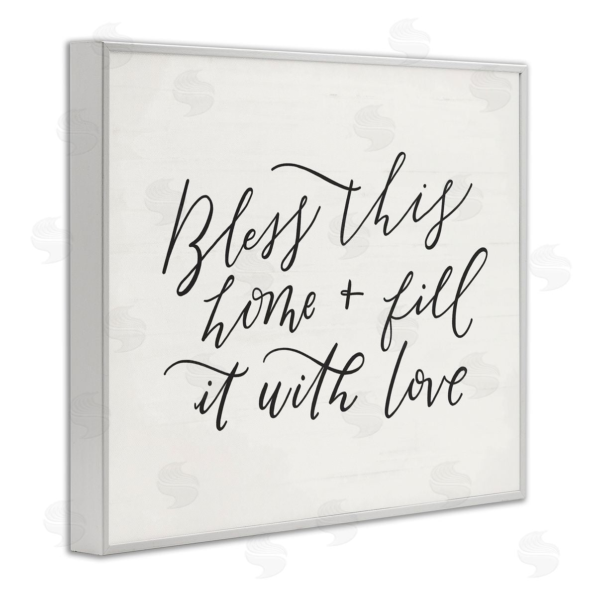 Bless This Home Typography White Frame Print Wall Art, Home Decor by Loni Harris