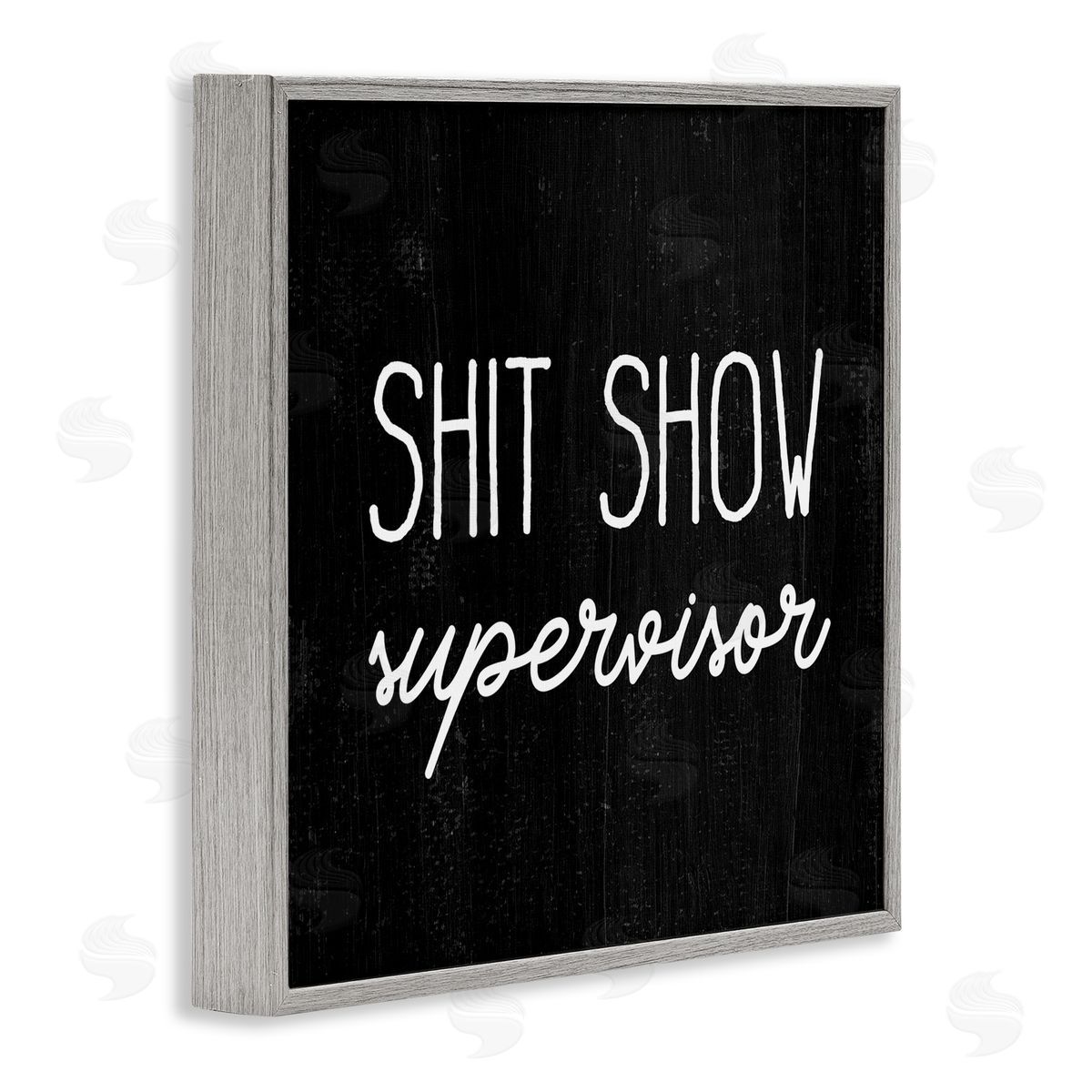 Stupell Studio Sh*t Show Supervisor Funny Sassy Rustic Phrase Gray Framed Glicee Wall Art Print
