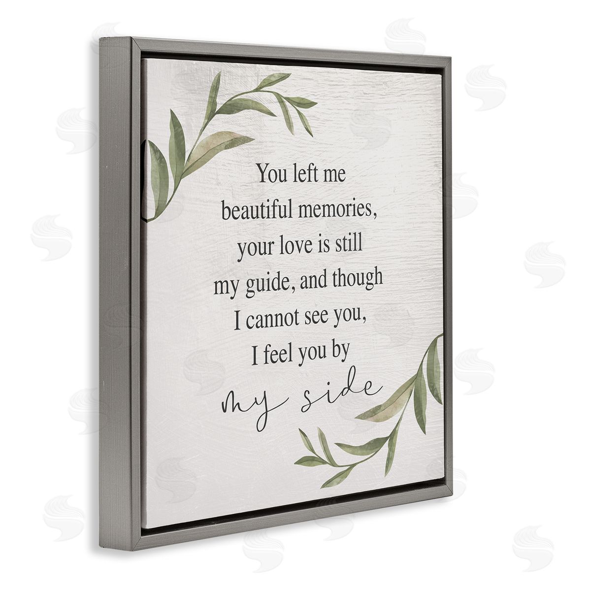 Grieving Inspirational Heartfelt Phrase Grey Floating Frame Canvas Wall Art, Home Decor by Stupell Studio