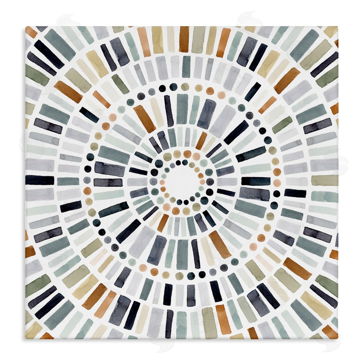 Abstract Rustic Mosaic Circle Canvas Wall Art, Home Decor by Victoria Barnes