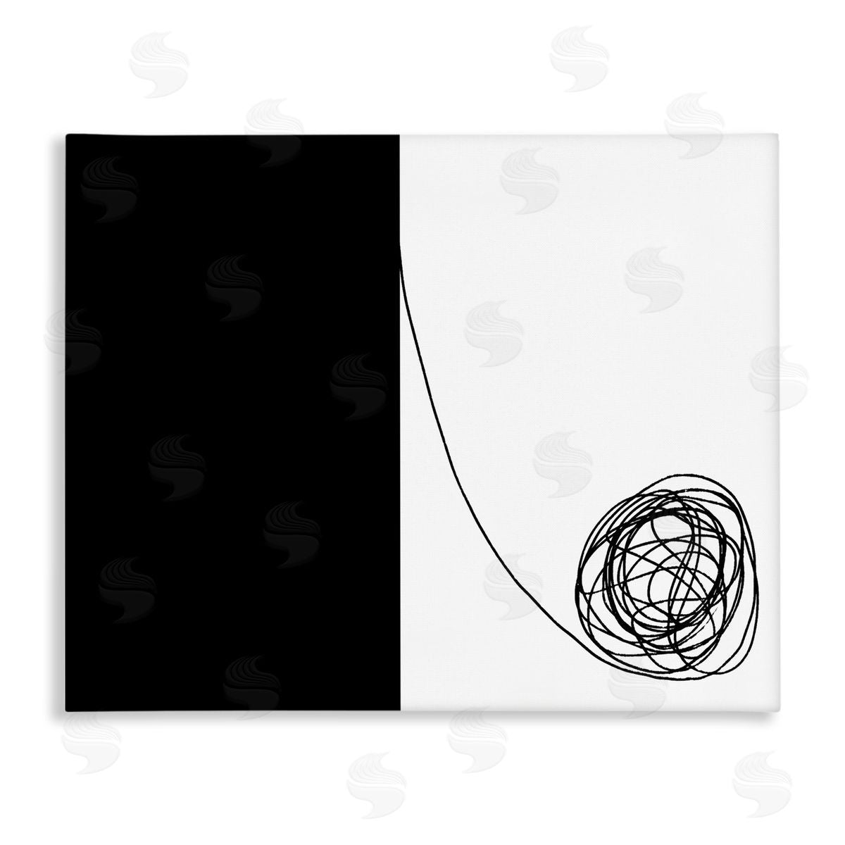 Bellassai Art Black And White Scribble Canvas Wall Art Print