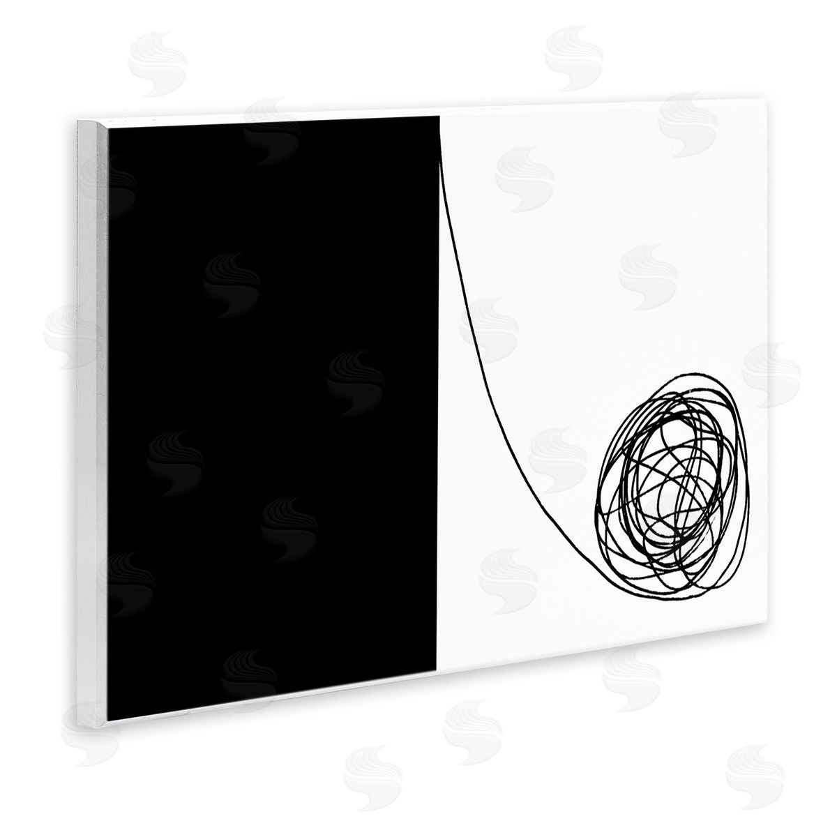 Bellassai Art Black And White Scribble Wall Plaque Wall Art Print