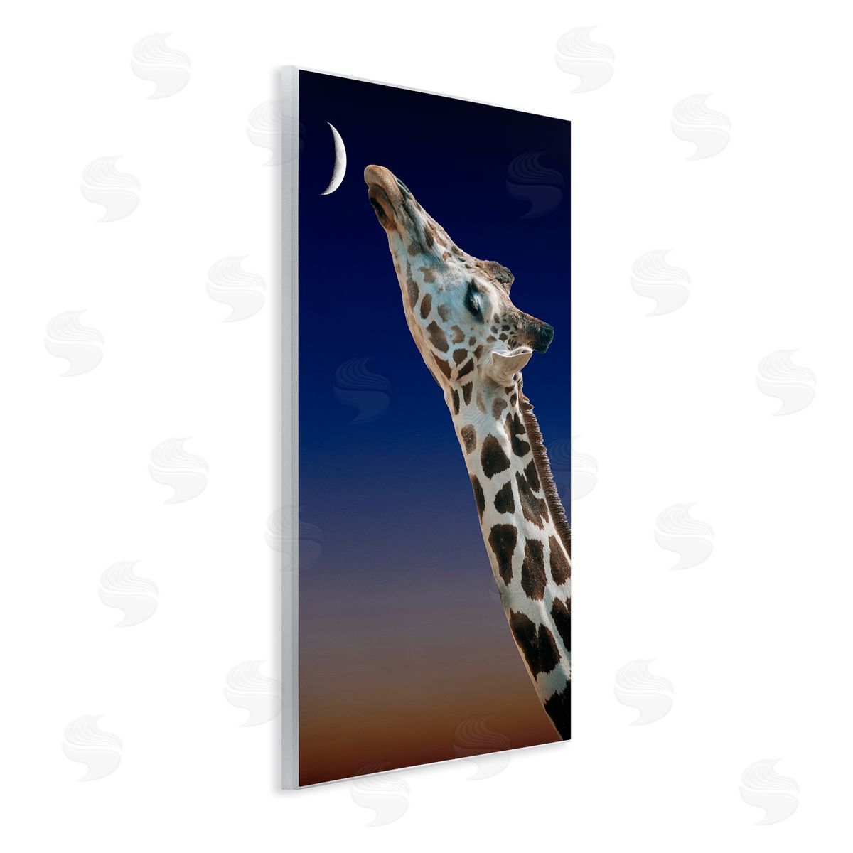 Bellassai Art Giraffe Touching the Moon Wall Plaque Wall Art Print