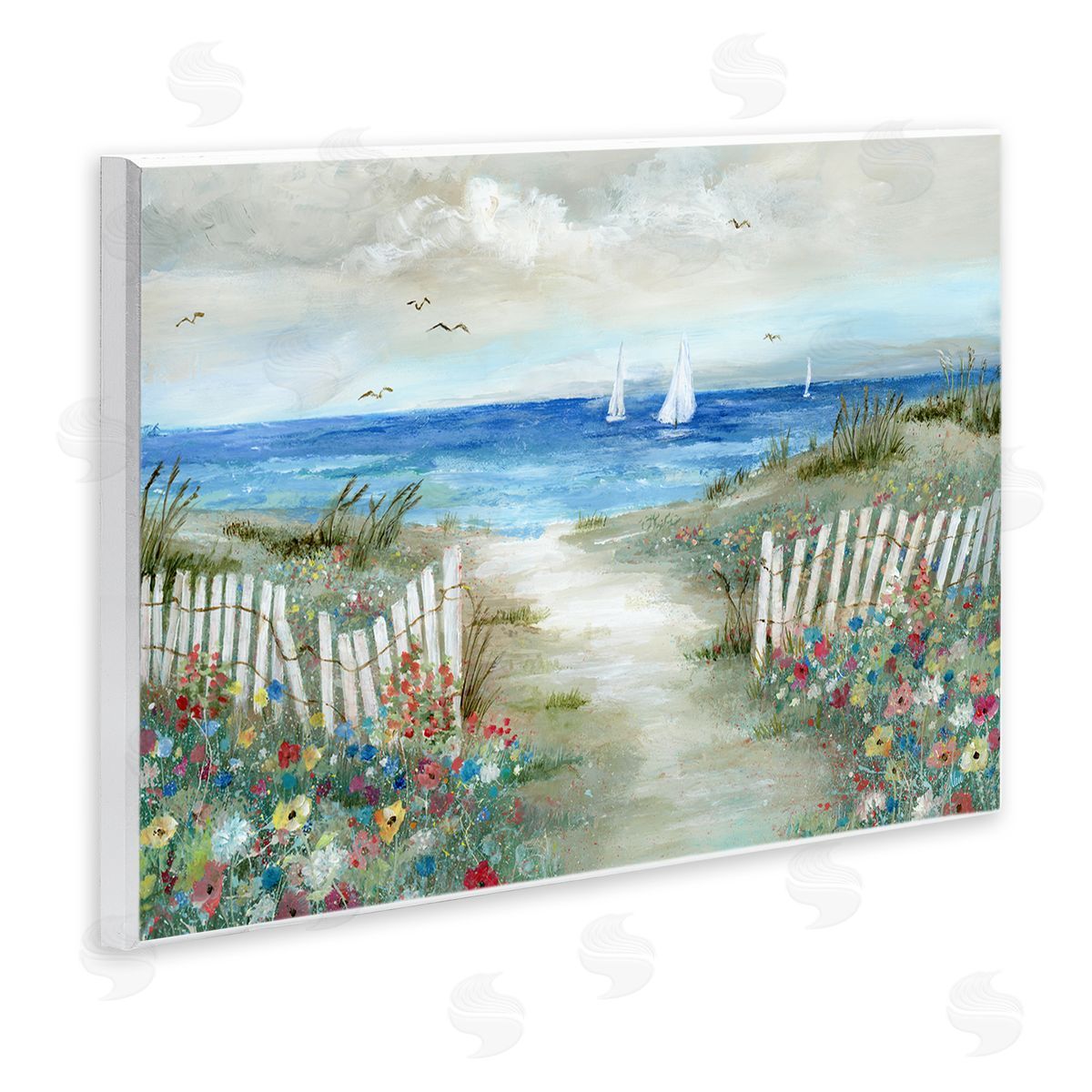 Gorgeous Traditional Beach Scene Wood Plaque Wall Art, Home Decor by Nan