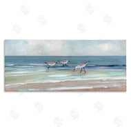 Sally Swatland | Panoramic Sandpipers on Shoreline