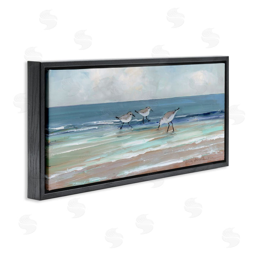 Sally Swatland | Panoramic Sandpipers on Shoreline