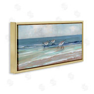 Sally Swatland | Panoramic Sandpipers on Shoreline