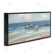 Sally Swatland | Panoramic Sandpipers on Shoreline
