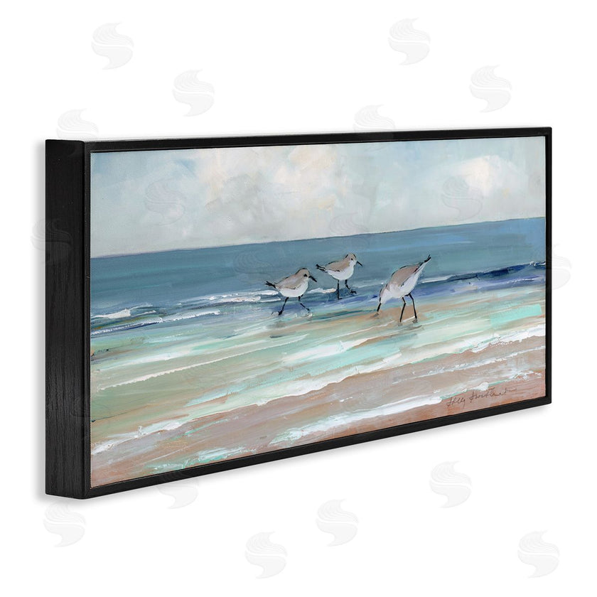 Sally Swatland | Panoramic Sandpipers on Shoreline