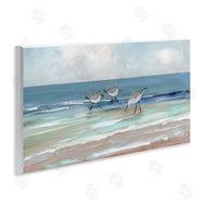Sally Swatland | Panoramic Sandpipers on Shoreline