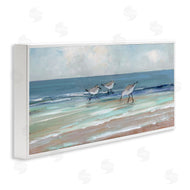 Sally Swatland | Panoramic Sandpipers on Shoreline