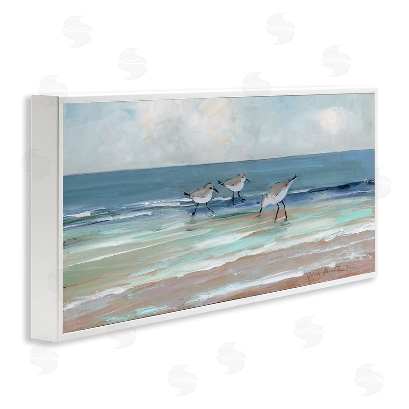 Sally Swatland | Panoramic Sandpipers on Shoreline