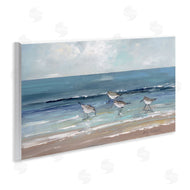 Sally Swatland | Sandpipers with Cloudy Sky