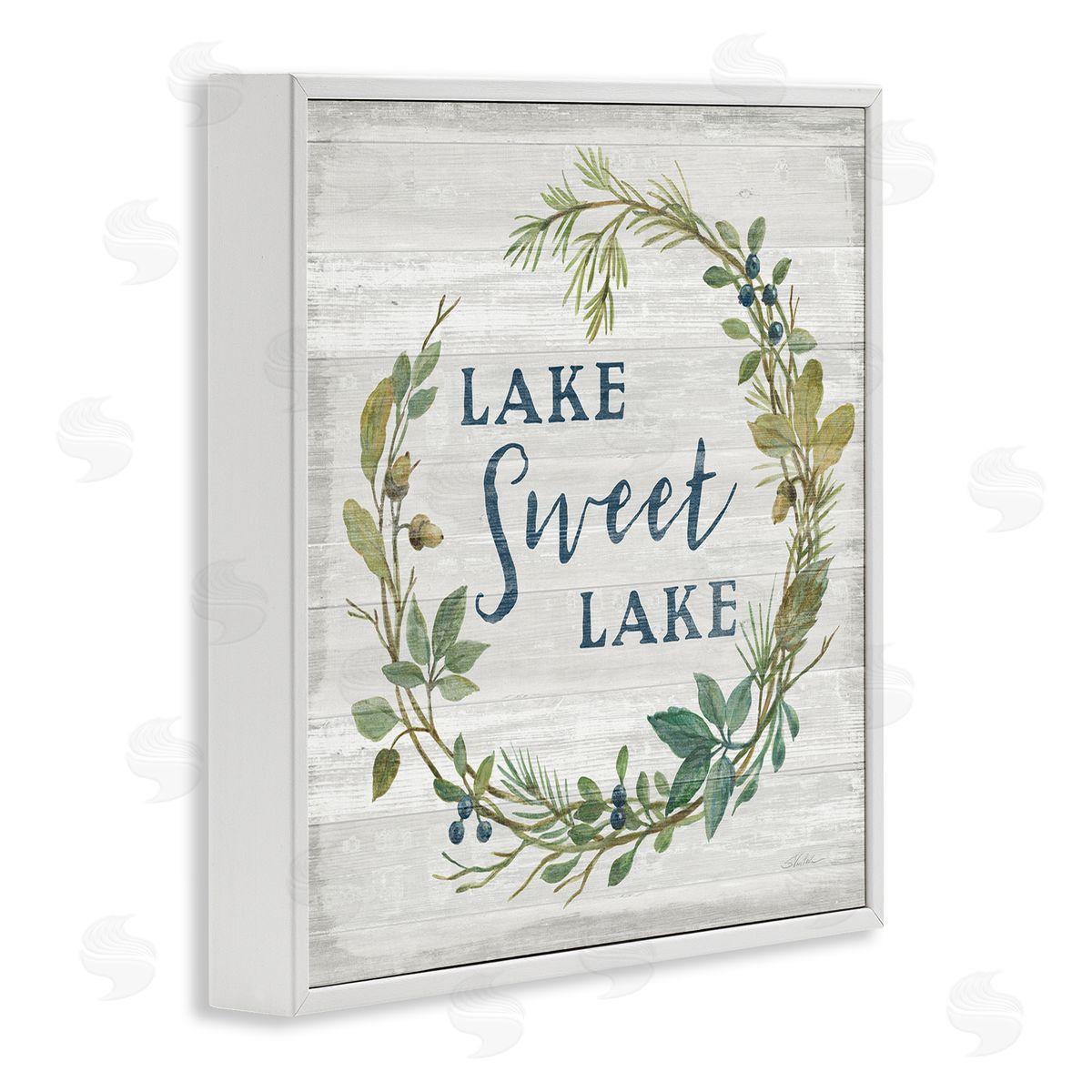 Silvia Vassileva Sweet Lake Quote Rustic Floral Botanical Frame White Framed Glicee Wall Art Print