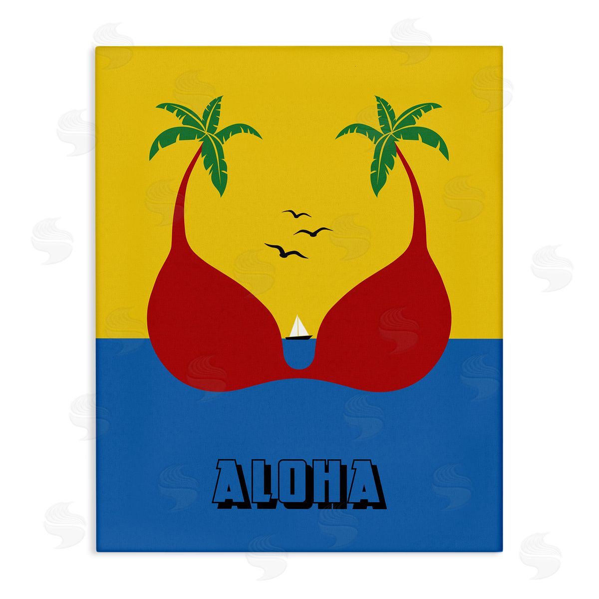 Bellassai Art Tropical Aloha Palm Trees Canvas Wall Art Print