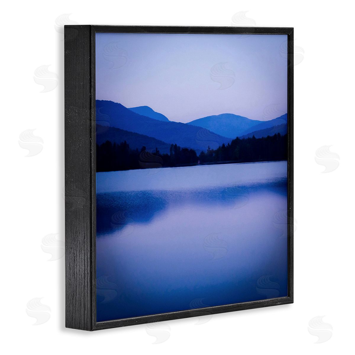 Kelly Sinclair Serene Blue Mountain Lakeside Scenery Photagraphy  Black Framed Glicee Wall Art Print