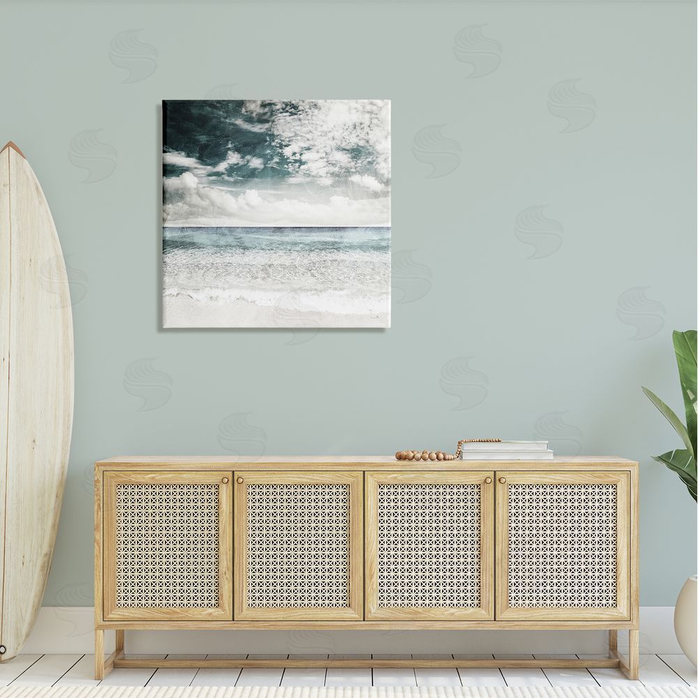 Sophie 6 Misty Beach Clouds Sea Shoreline Collage Design  Canvas Wall Art in Room