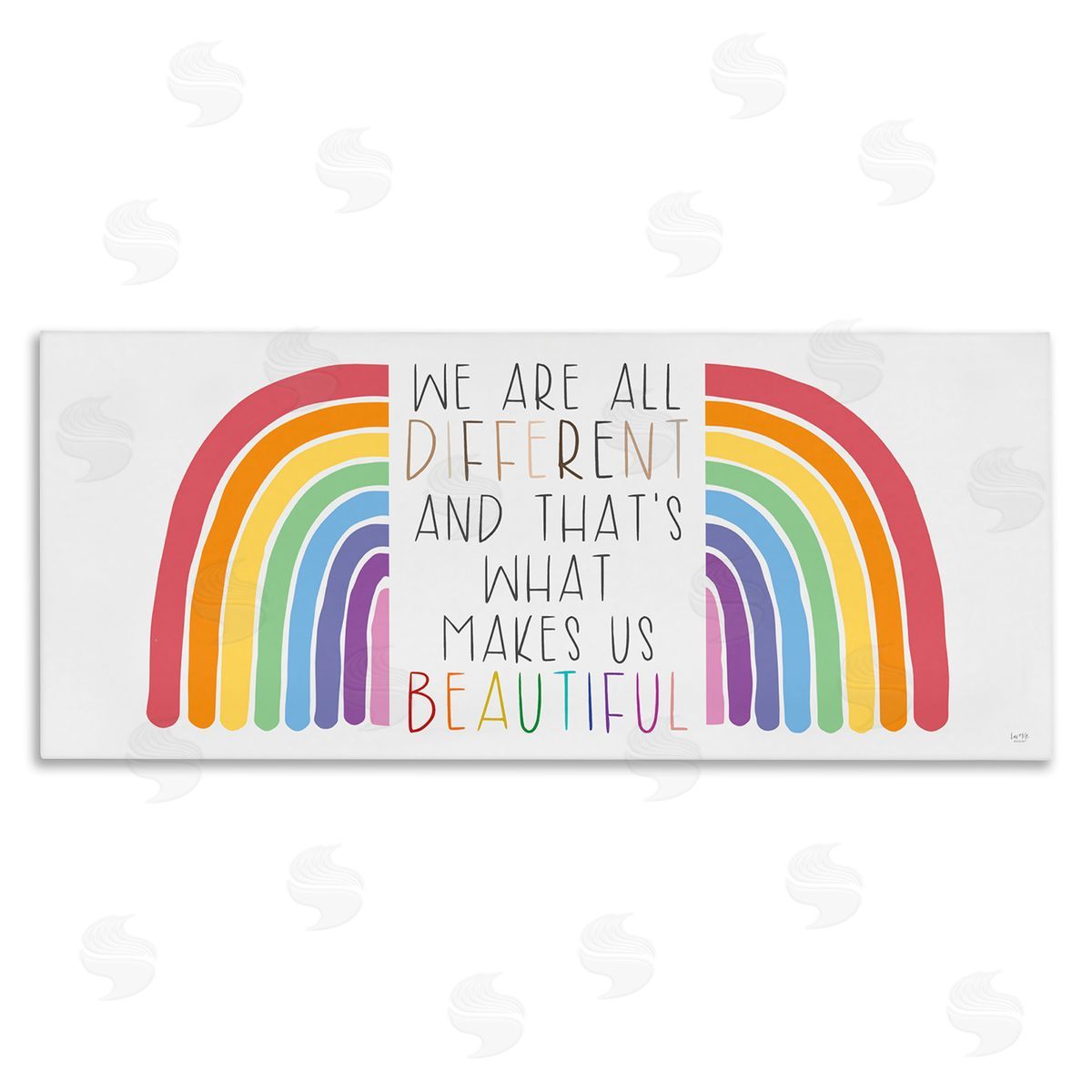 Different Is Beautiful Rainbow Canvas Wall Art, Home Decor by Lux + Me Designs
