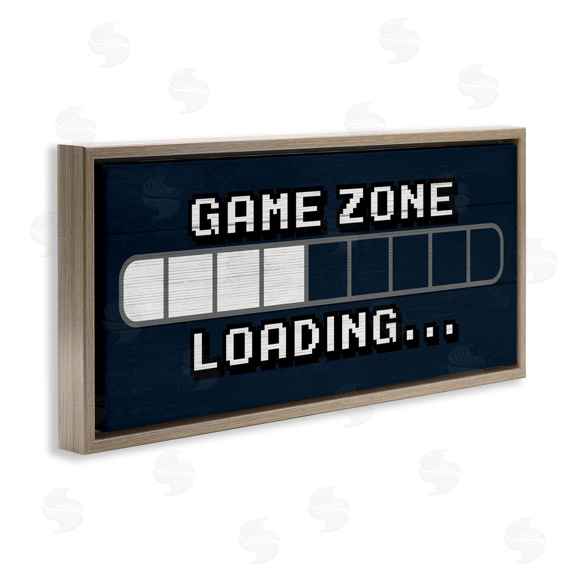 Game Zone Loading Pixels Brown Floating Frame Canvas Wall Art, Home Decor by Stupell Studio