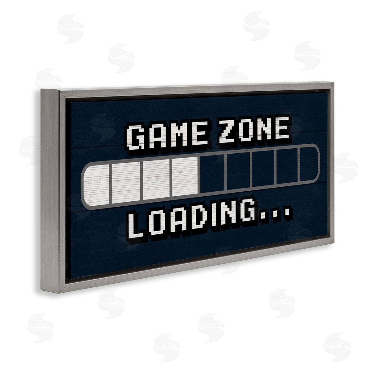 Game Zone Loading Pixels Grey Floating Frame Canvas Wall Art, Home Decor by Stupell Studio