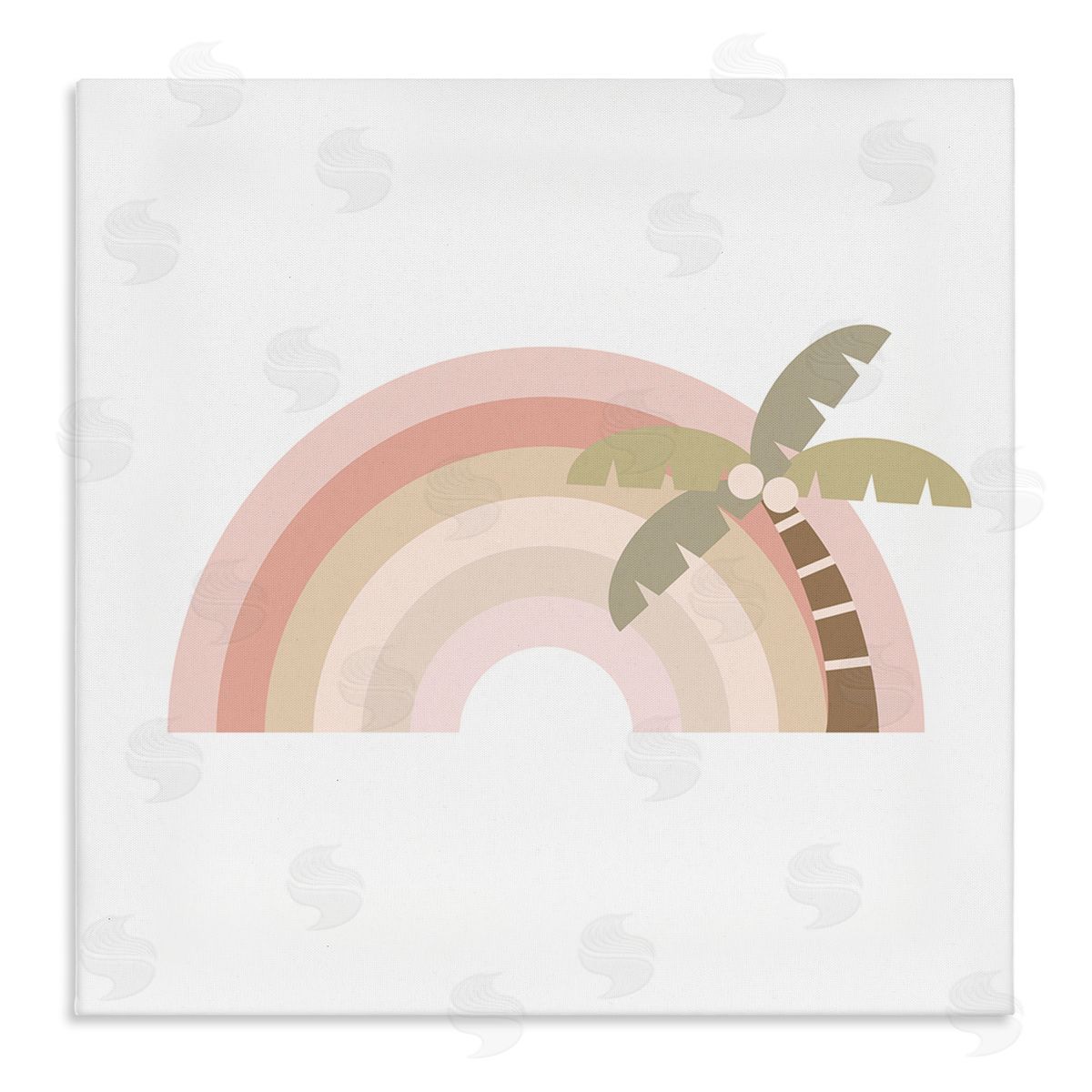 Stupell Studio Simple Tropical Pastel Rainbow Palm Tree Horizon  Stretched Canvas Wall Art Print